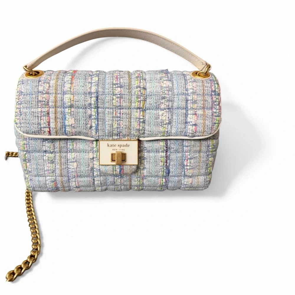 Kate Spade Evelyn Tweed Medium Convertible Crossbody Shoulder Bag - Picture 8 of 12